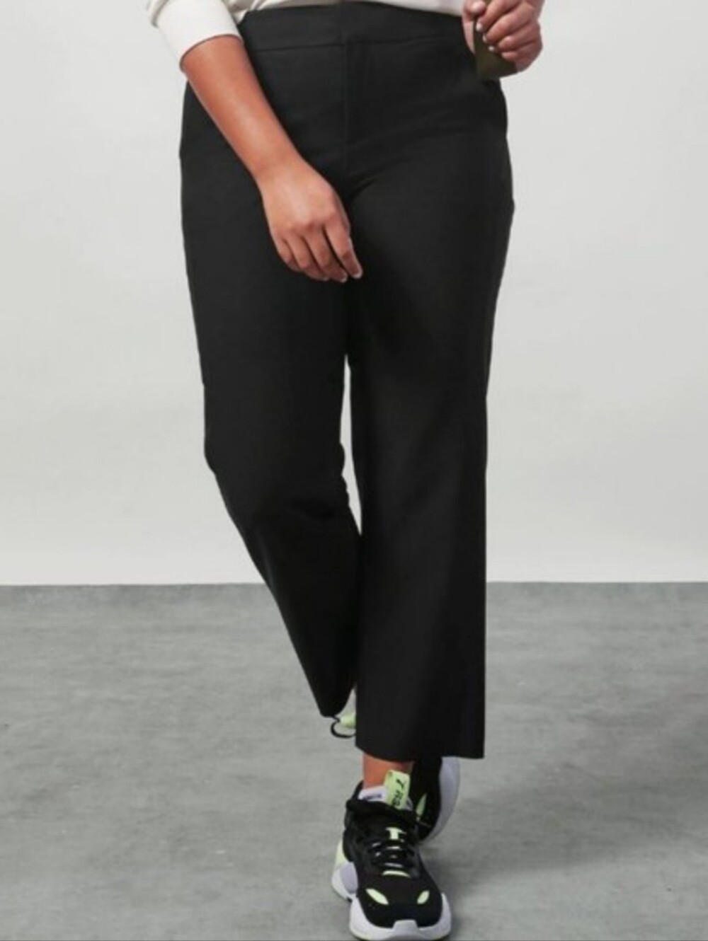 Athleta Stellar Straight Crop Black Pants Size 10